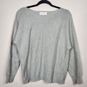 Bianco & Blu Women's XL Gray Cashmere Silk Sweater Made in Italy Quiet Luxury